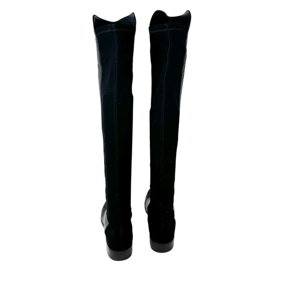 Stuart Weitzman 5050 Over the Knee Black Leather Stretch Boots Size 7 - Picture 7 of 10